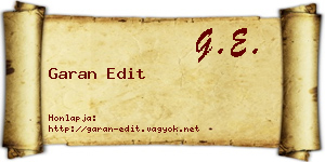 Garan Edit névjegykártya